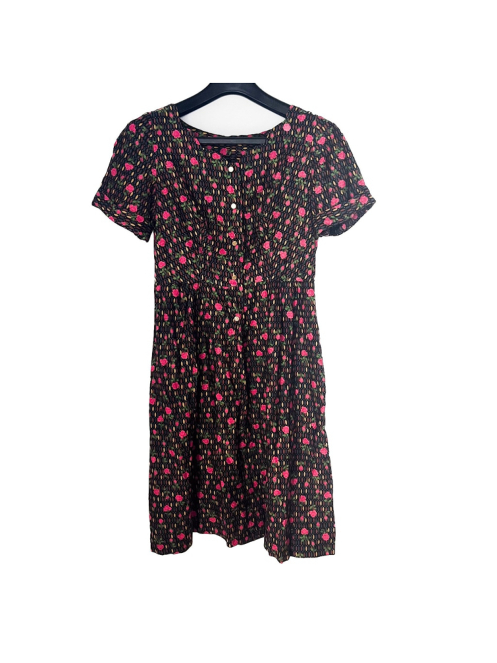 Vintage 90s Cottagecore Floral Button Front Dress Teacher Prairie Whimsigoth - Picture 2 of 12